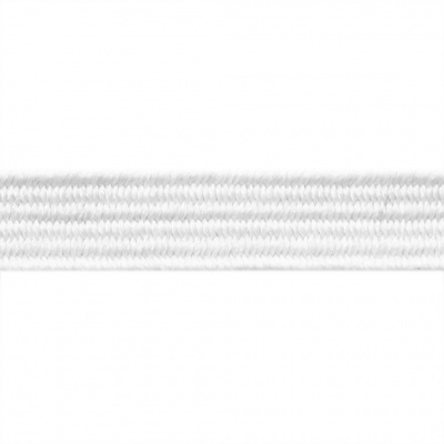Резиновые нити с текстильным покрытием, шир. 6 мм ( упак.55 м/уп), цв.-белый - купить в Томске. Цена: 210.75 руб.
