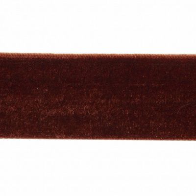Лента бархатная нейлон, шир.25 мм, (упак. 45,7м), цв.120-шоколад - купить в Томске. Цена: 981.09 руб.