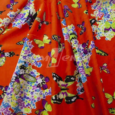 Плательная ткань "Софи" 7.1, 75 гр/м2, шир.150 см, принт бабочки - купить в Томске. Цена 241.49 руб.