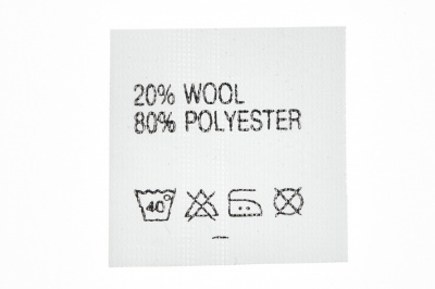 Состав и уход 20% wool 80% poliester - купить в Томске. Цена: 64.21 руб.