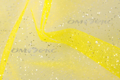 Сетка Глиттер, 40 гр/м2, шир.160см, цвет жёлтый - купить в Томске. Цена 163.01 руб.