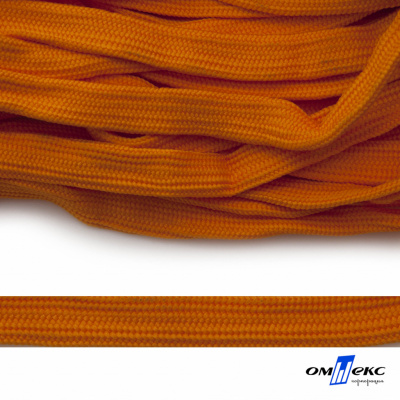 Шнур плетеный (плоский) d-12 мм, (уп.90+/-1м), 100% полиэстер, цв.267 - оранжевый - купить в Томске. Цена: 8.62 руб.