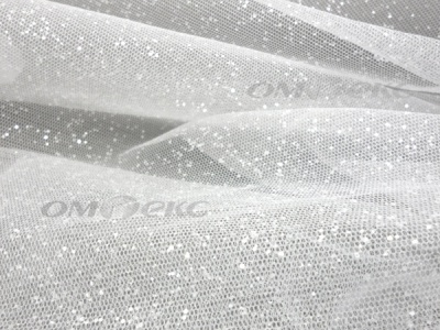 Сетка Глиттер, 40 гр/м2, шир.160см, цвет белый - купить в Томске. Цена 163.01 руб.