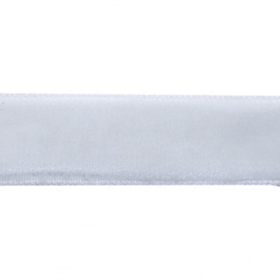 Лента бархатная нейлон, шир.12 мм, (упак. 45,7м), цв.01-белый - купить в Томске. Цена: 457.61 руб.