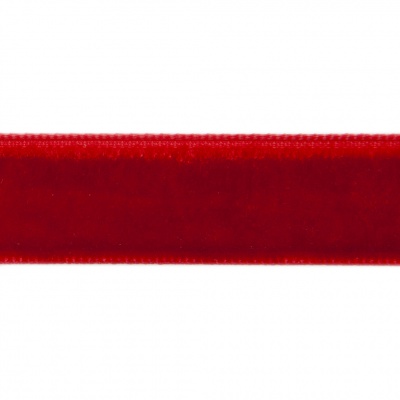 Лента бархатная нейлон, шир.12 мм, (упак. 45,7м), цв.45-красный - купить в Томске. Цена: 396 руб.