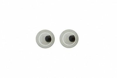 Глазки для игрушек, круглые, с бегающими зрачками, 3 мм/упак.100+/-5 шт, цв. -черно-белые - купить в Томске. Цена: 25.40 руб.