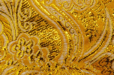 Ткань костюмная жаккард №12, 140 гр/м2, шир.150см, цвет жёлтый - купить в Томске. Цена 383.29 руб.