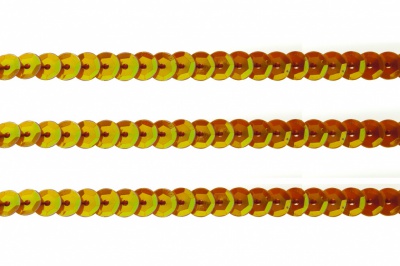 Пайетки "ОмТекс" на нитях, CREAM, 6 мм С / упак.73+/-1м, цв. 88 - оранжевый - купить в Томске. Цена: 300.55 руб.
