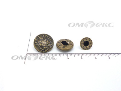 Кнопки металл 15 мм альфа антик с рис.№3  - купить в Томске. Цена: 2.90 руб.