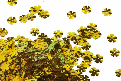 Пайетки "ОмТекс" россыпью,DOUBLE SIDED GOLD,цветок 14 мм/упак.50 гр, цв. 0460-золото - купить в Томске. Цена: 80.12 руб.
