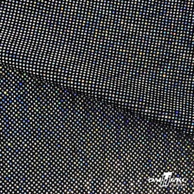 Трикотажное полотно голограмма, шир.140 см, #601-хамелеон чёрный - купить в Томске. Цена 452.76 руб.