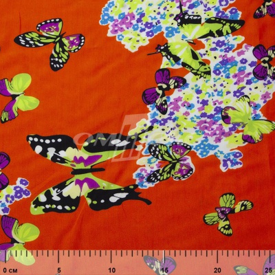 Плательная ткань "Софи" 7.1, 75 гр/м2, шир.150 см, принт бабочки - купить в Томске. Цена 243.96 руб.