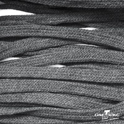 Шнур плетеный d-8 мм плоский, 70% хлопок 30% полиэстер, уп.85+/-1 м, цв.1027-серый - купить в Томске. Цена: 735 руб.