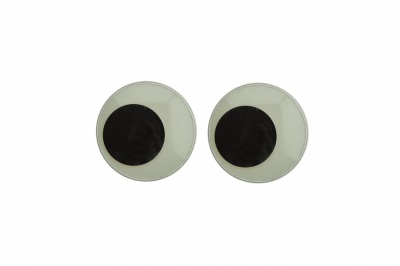 Глазки для игрушек, круглые, с бегающими зрачками, 18 мм/упак.20+/-2 шт, цв. -черно-белые - купить в Томске. Цена: 25.40 руб.