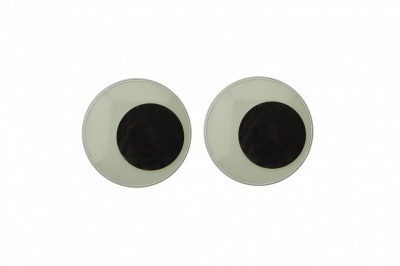 Глазки для игрушек, круглые, с бегающими зрачками, 24 мм/упак.50+/-2 шт, цв. -черно-белые - купить в Томске. Цена: 60.32 руб.
