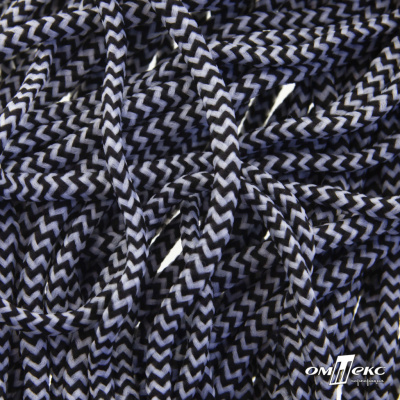 Шнурки #107-16, круглые 130 см, двухцветные цв.серый/чёрный - купить в Томске. Цена: 31.89 руб.
