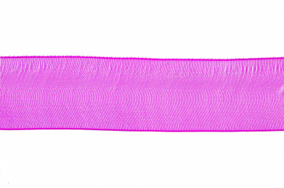 Лента органза 1015, шир. 10 мм/уп. 22,8+/-0,5 м, цвет ярк.розовый - купить в Томске. Цена: 38.39 руб.