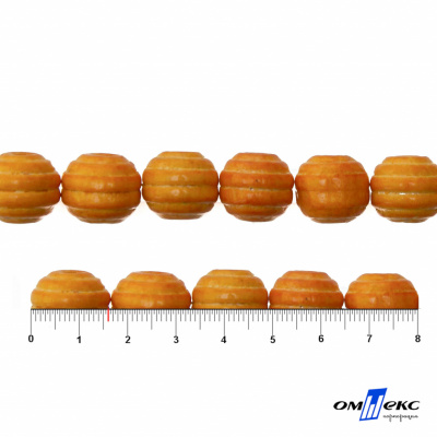 0309-Бусины деревянные "ОмТекс", 16 мм, упак.50+/-3шт, цв.003-оранжевый - купить в Томске. Цена: 62.22 руб.