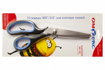 Ножницы арт.0330-6052 "ЗИГ-ЗАГ" 5 мм, для плотных тканей , 9"/ 229 мм - купить в Томске. Цена: 740.56 руб.
