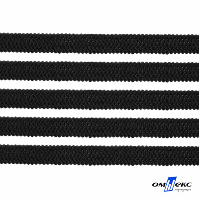 Лента эластичная вязанная (резинка) 4 мм (200+/-1 м) 400 гр/м2 черная бобина "ОМТЕКС" - купить в Томске. Цена: 1.78 руб.