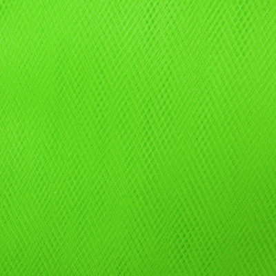 Фатин матовый 16-142, 12 гр/м2, шир.300см, цвет неон.зелёный - купить в Томске. Цена 101.95 руб.