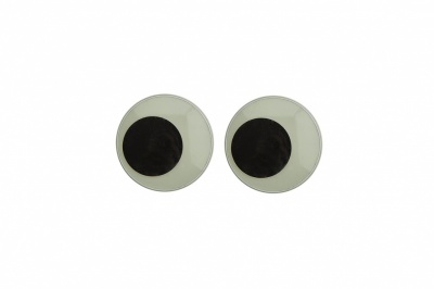 Глазки для игрушек, круглые, с бегающими зрачками, 12 мм/упак.50+/-2 шт, цв. -черно-белые - купить в Томске. Цена: 38.32 руб.