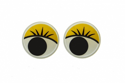 Глазки для игрушек, круглые, с бегающими зрачками, 15 мм/упак.50+/-2 шт, цв. -желтый - купить в Томске. Цена: 113.01 руб.