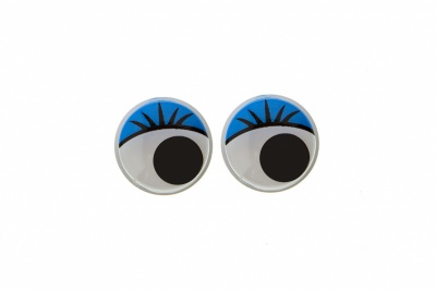 Глазки для игрушек, круглые, с бегающими зрачками, 8 мм/упак.50+/-2 шт, цв. -синий - купить в Томске. Цена: 59.05 руб.