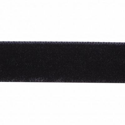 Лента бархатная нейлон, шир.12 мм, (упак. 45,7м), цв.03-черный - купить в Томске. Цена: 448.27 руб.