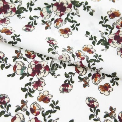 Плательная ткань "Фламенко" 23.1, 80 гр/м2, шир.150 см, принт растительный - купить в Томске. Цена 264.56 руб.