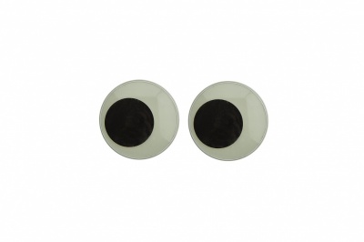 Глазки для игрушек, круглые, с ресничками, 10 мм/упак.50+/-2 шт, цв. -черно-белые - купить в Томске. Цена: 21.24 руб.