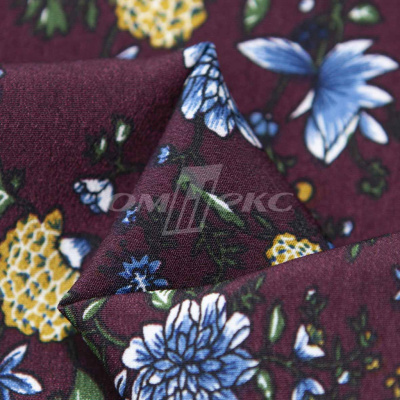 Плательная ткань "Фламенко" 4.1, 80 гр/м2, шир.150 см, принт растительный - купить в Томске. Цена 259.21 руб.