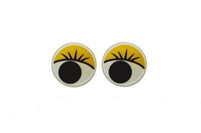 Глазки для игрушек, круглые, с бегающими зрачками, 8 мм/упак.50+/-2 шт, цв. -желтый - купить в Томске. Цена: 59.05 руб.