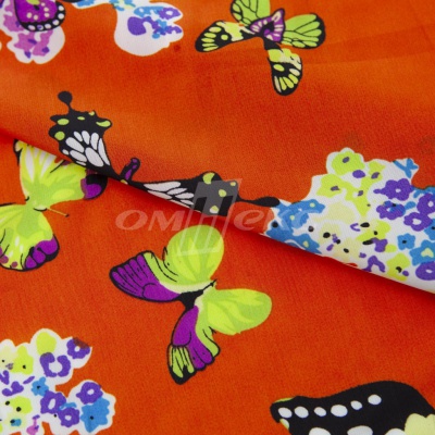 Плательная ткань "Софи" 7.1, 75 гр/м2, шир.150 см, принт бабочки - купить в Томске. Цена 243.96 руб.