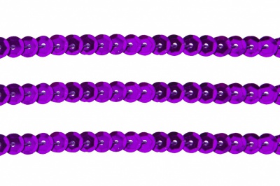 Пайетки "ОмТекс" на нитях, SILVER-BASE, 6 мм С / упак.73+/-1м, цв. 12 - фиолет - купить в Томске. Цена: 300.55 руб.